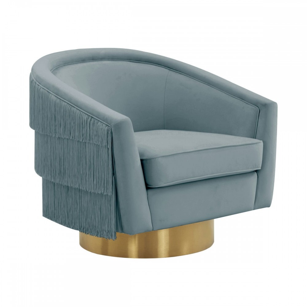 TOV Furniture Flapper Bluestone Swivel Chair