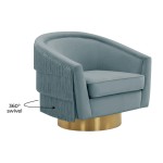 TOV Furniture Flapper Bluestone Swivel Chair