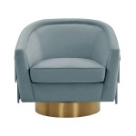 TOV Furniture Flapper Bluestone Swivel Chair