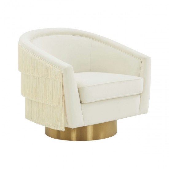 TOV Furniture Flapper Cream Swivel Chair