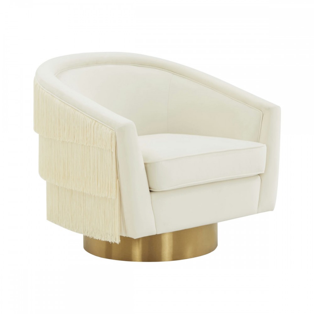 TOV Furniture Flapper Cream Swivel Chair