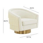 TOV Furniture Flapper Cream Swivel Chair