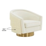 TOV Furniture Flapper Cream Swivel Chair