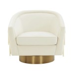 TOV Furniture Flapper Cream Swivel Chair