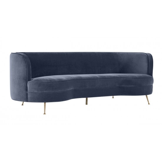 TOV Furniture Flare Dark Grey Velvet Sofa