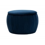 TOV Furniture Fleur Navy Velvet Storage Ottoman