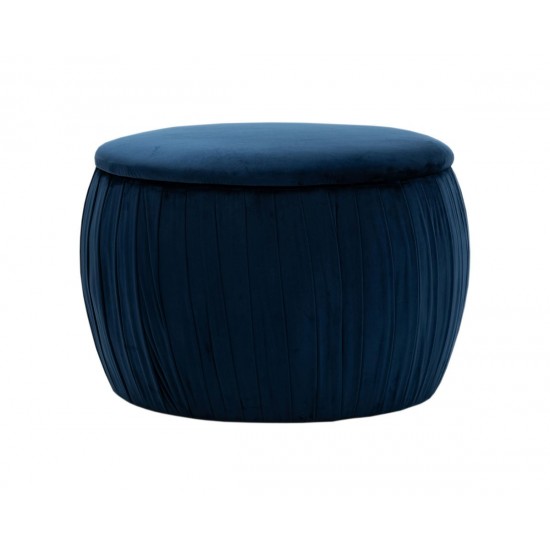 TOV Furniture Fleur Navy Velvet Storage Ottoman