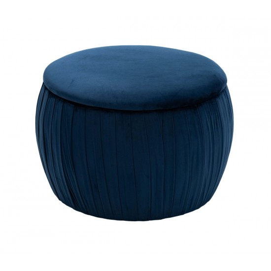 TOV Furniture Fleur Navy Velvet Storage Ottoman