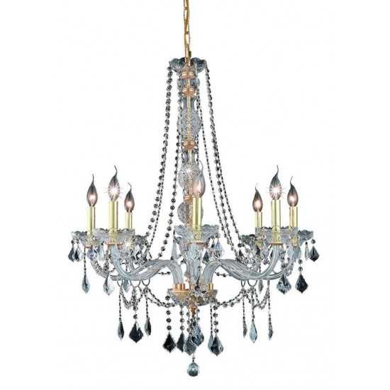 Elegant Lighting Verona 8 Light Gold Chandelier Clear Swarovski Elements Crystal