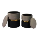 TOV Furniture Gigi Grey Velvet Storage Ottomans - Set of 2