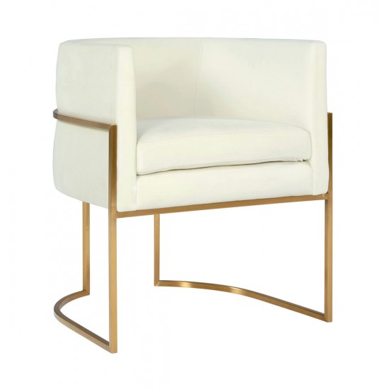 TOV Furniture Giselle Cream Velvet Dining Chair Gold Leg