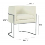 TOV Furniture Giselle Cream Velvet Dining Chair Silver Leg