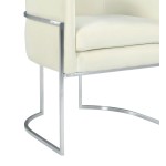 TOV Furniture Giselle Cream Velvet Dining Chair Silver Leg