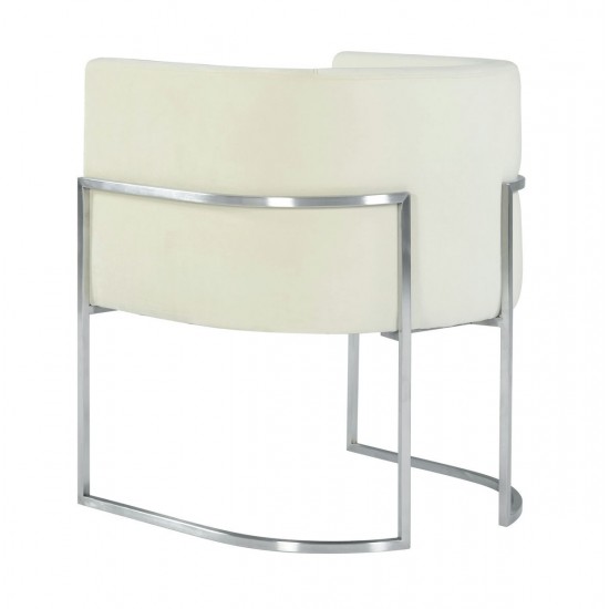 TOV Furniture Giselle Cream Velvet Dining Chair Silver Leg