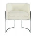 TOV Furniture Giselle Cream Velvet Dining Chair Silver Leg