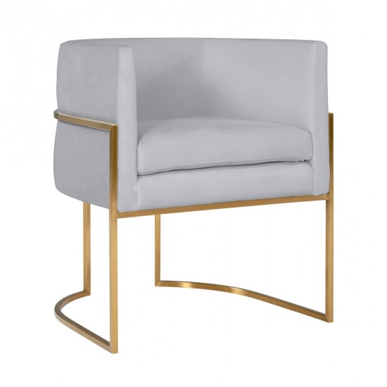 TOV Furniture Giselle Grey Velvet Dining Chair with Gold Leg