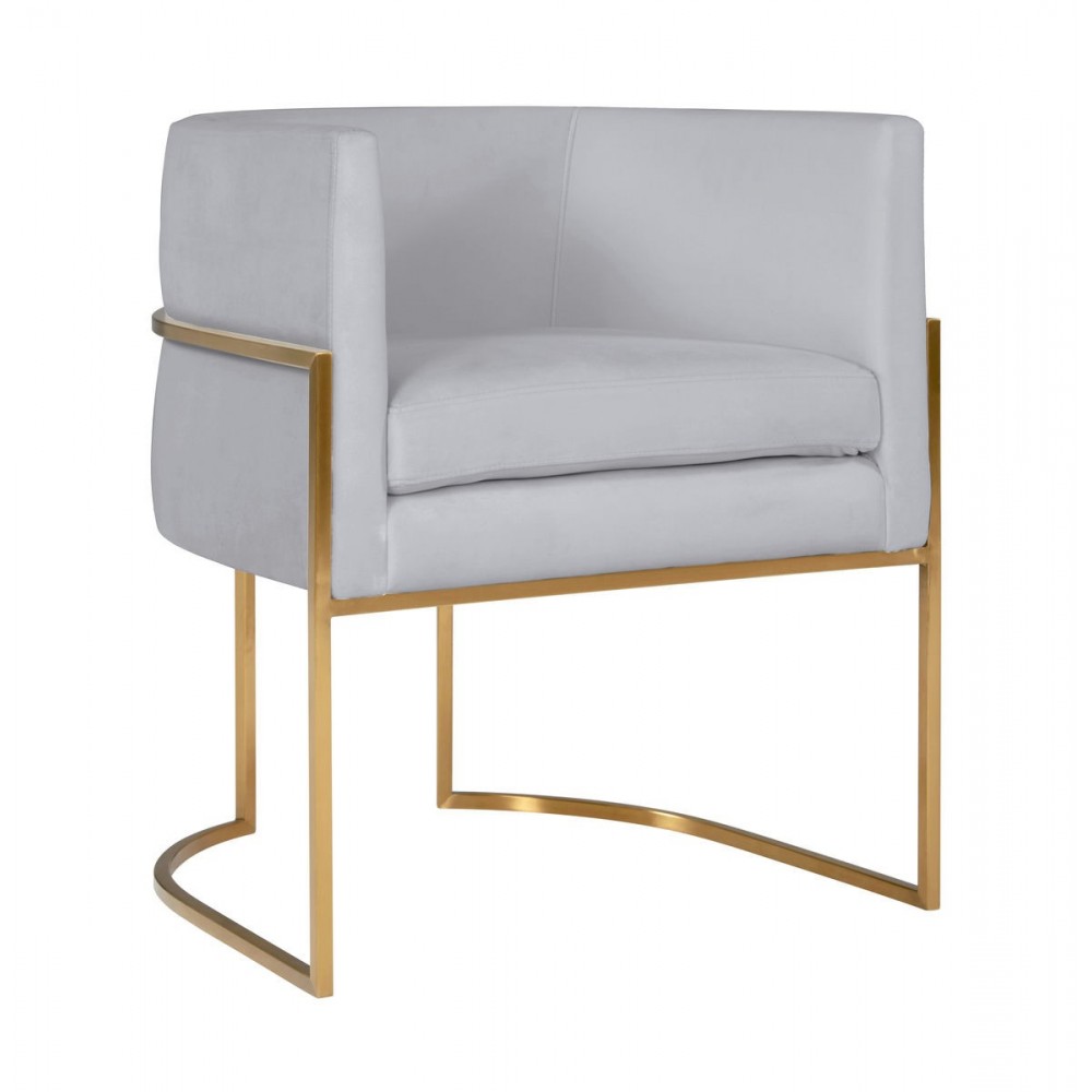 TOV Furniture Giselle Grey Velvet Dining Chair with Gold Leg