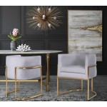 TOV Furniture Giselle Grey Velvet Dining Chair with Gold Leg