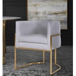 TOV Furniture Giselle Grey Velvet Dining Chair with Gold Leg