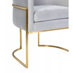 TOV Furniture Giselle Grey Velvet Dining Chair with Gold Leg