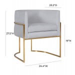 TOV Furniture Giselle Grey Velvet Dining Chair with Gold Leg