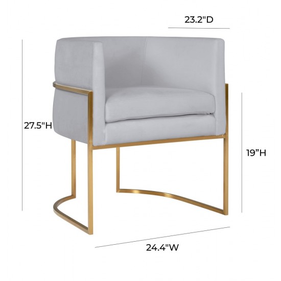 TOV Furniture Giselle Grey Velvet Dining Chair with Gold Leg