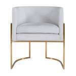 TOV Furniture Giselle Grey Velvet Dining Chair with Gold Leg