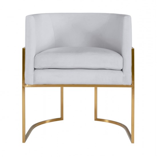 TOV Furniture Giselle Grey Velvet Dining Chair with Gold Leg