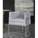 TOV Furniture Giselle Grey Velvet Dining Chair with Silver Leg