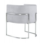 TOV Furniture Giselle Grey Velvet Dining Chair with Silver Leg