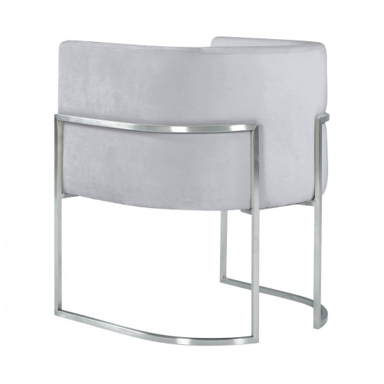 TOV Furniture Giselle Grey Velvet Dining Chair with Silver Leg