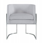 TOV Furniture Giselle Grey Velvet Dining Chair with Silver Leg