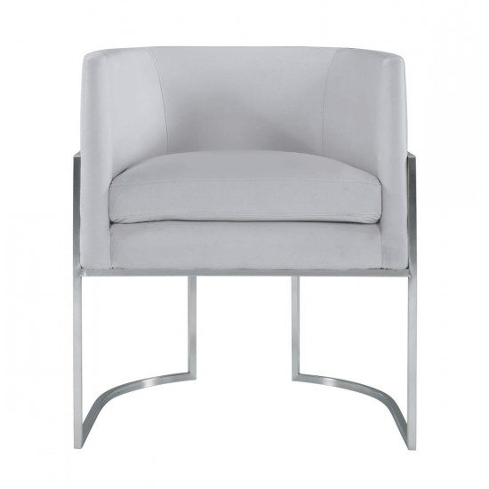 TOV Furniture Giselle Grey Velvet Dining Chair with Silver Leg