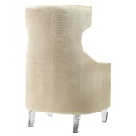 TOV Furniture Gramercy Gold Croc Velvet Wing Chair