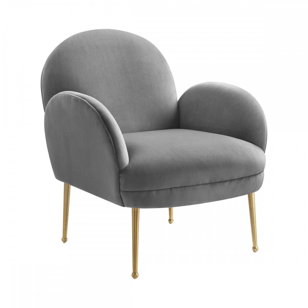 TOV Furniture Gwen Grey Velvet Chair TOV Furniture Gwen Grey Velvet Chair