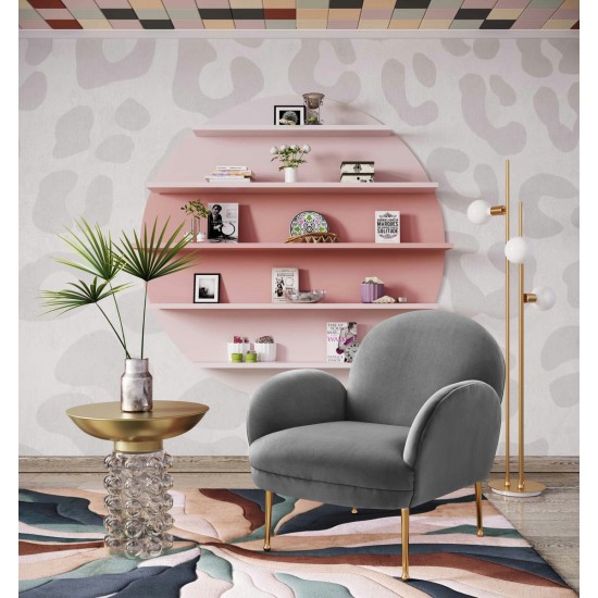 TOV Furniture Gwen Grey Velvet Chair