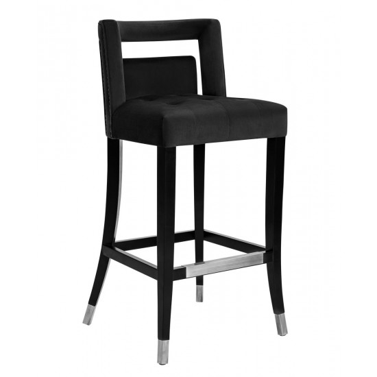 TOV Furniture Hart Black Velvet Bar Stool