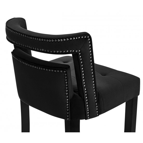 TOV Furniture Hart Black Velvet Bar Stool