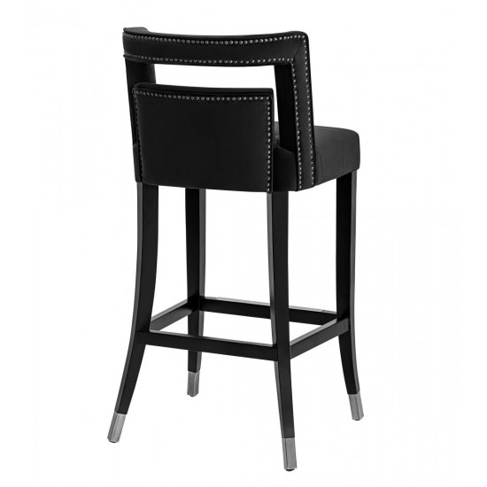 TOV Furniture Hart Black Velvet Counter Stool