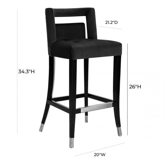 TOV Furniture Hart Black Velvet Counter Stool