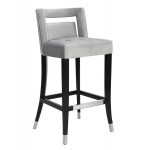 TOV Furniture Hart Grey Velvet Bar Stool