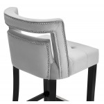 TOV Furniture Hart Grey Velvet Bar Stool