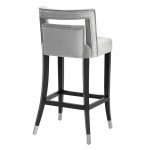 TOV Furniture Hart Grey Velvet Bar Stool