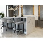 TOV Furniture Hart Grey Velvet Bar Stool