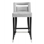 TOV Furniture Hart Grey Velvet Bar Stool