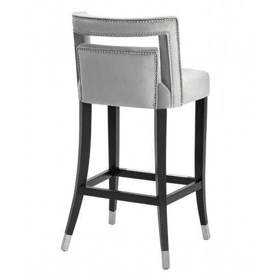 TOV Furniture Hart Grey Velvet Counter Stool