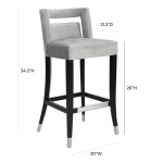 TOV Furniture Hart Grey Velvet Counter Stool