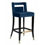 TOV Furniture Hart Navy Velvet Bar Stool