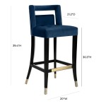 TOV Furniture Hart Navy Velvet Bar Stool