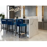 TOV Furniture Hart Navy Velvet Bar Stool